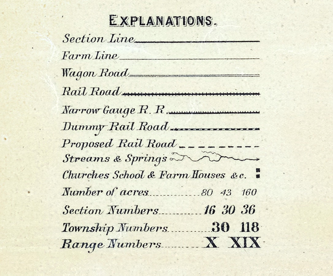 1884 Farm Line Map of Sioux County Iowa
