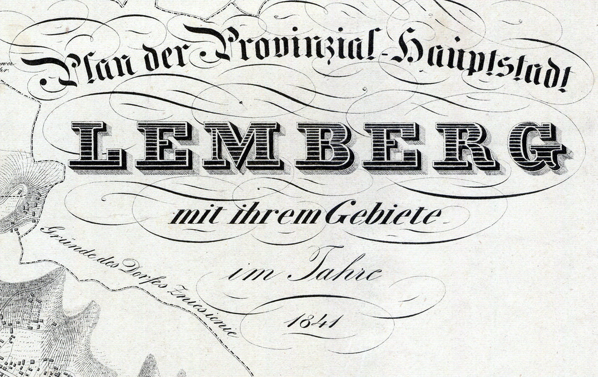 1841 Map of Lemberg Galicia Austria Hungary