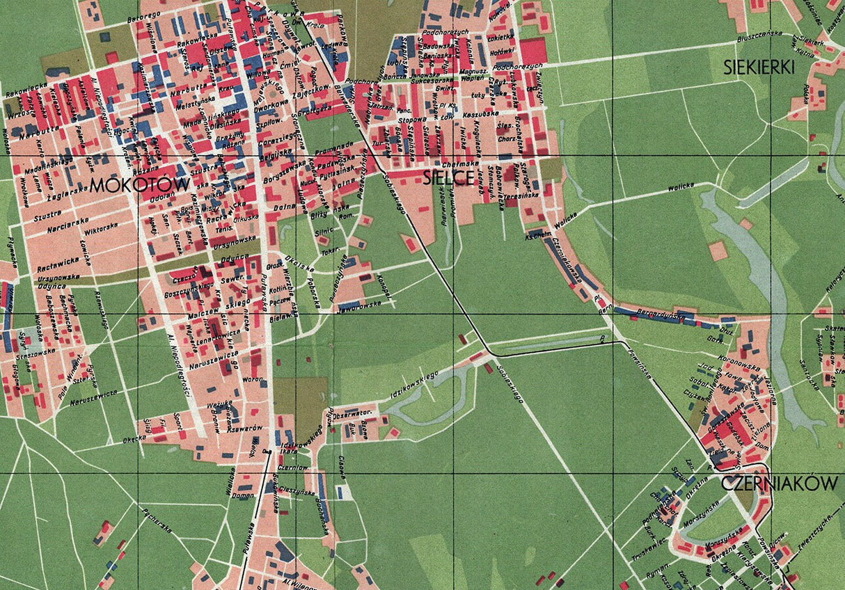 1949 Map of Warsaw Poland