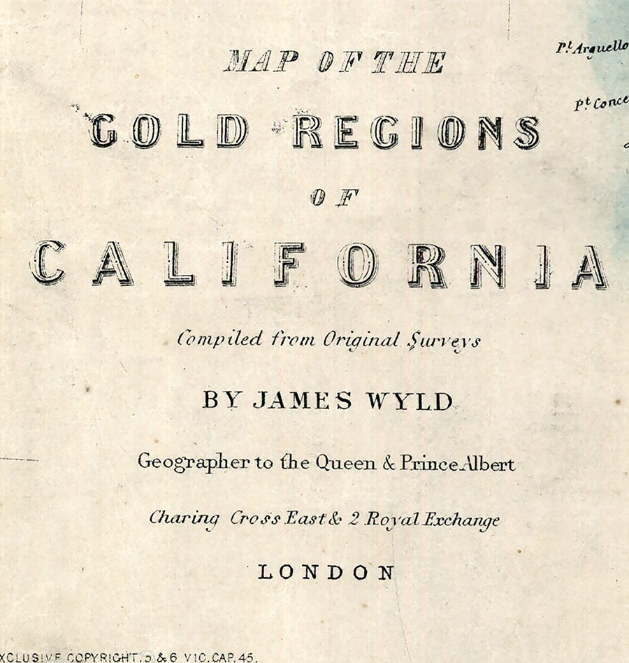 1849 Map of the Gold Regions of California