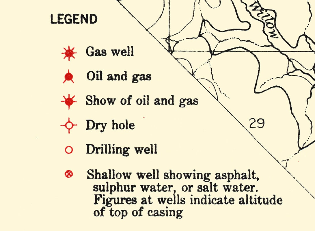 1915 Map of the Loco Gas Field Stephens and Jefferson Counties Oklahoma