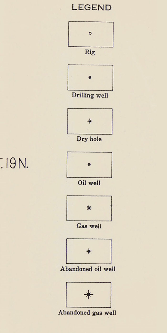 1917 Map of the Cushing Oil Field Oklahoma