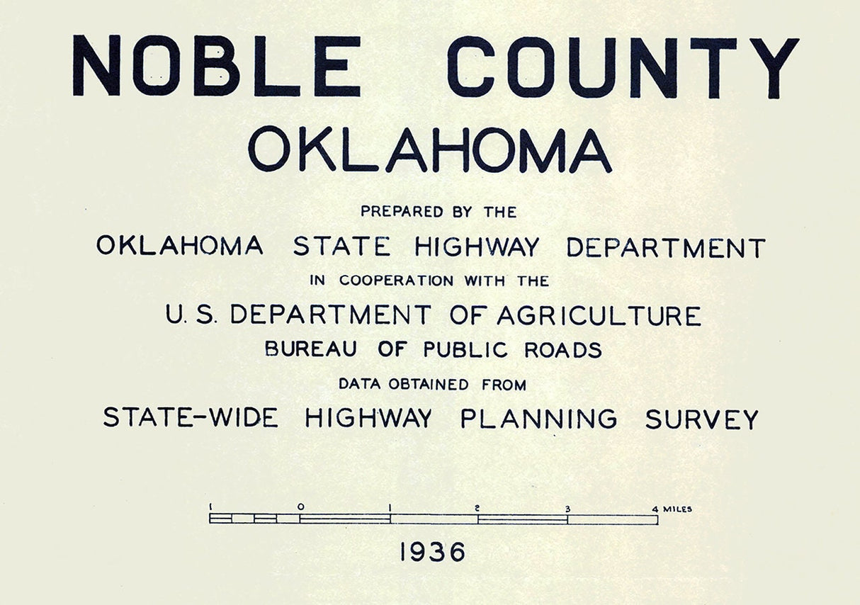 1936 Map of Noble County Oklahoma