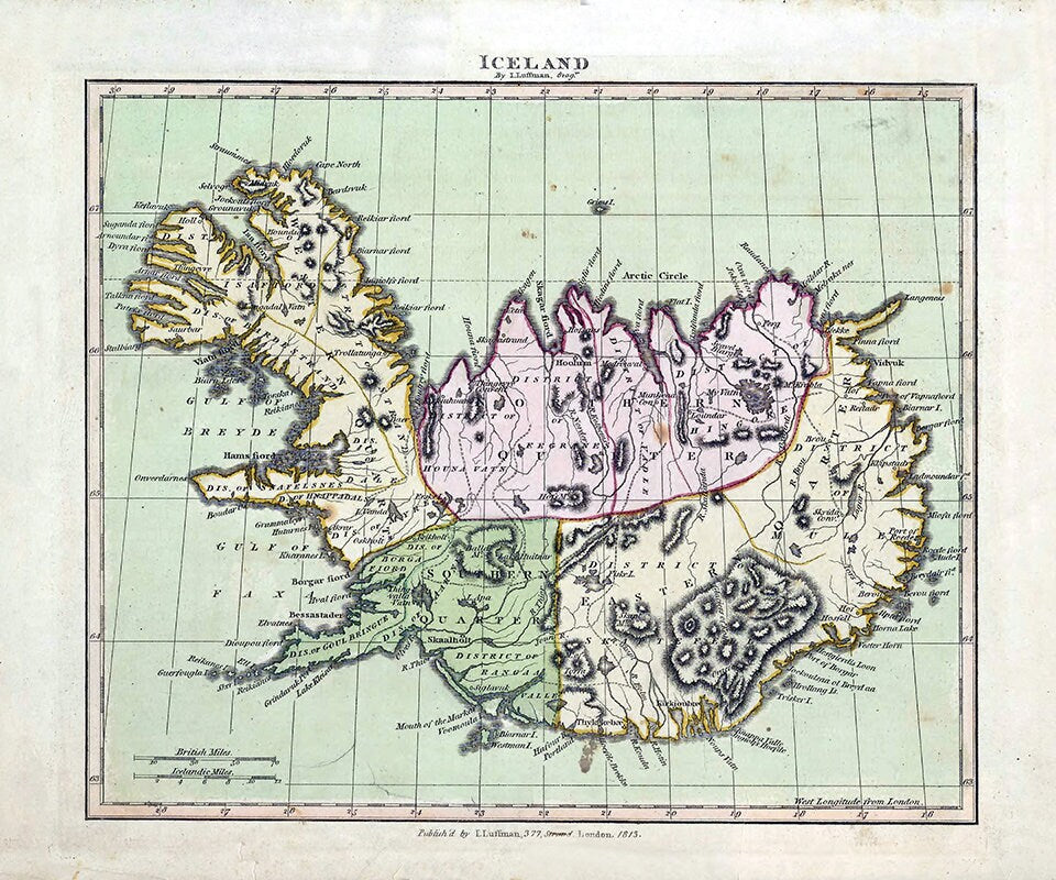 1813 Map of Iceland