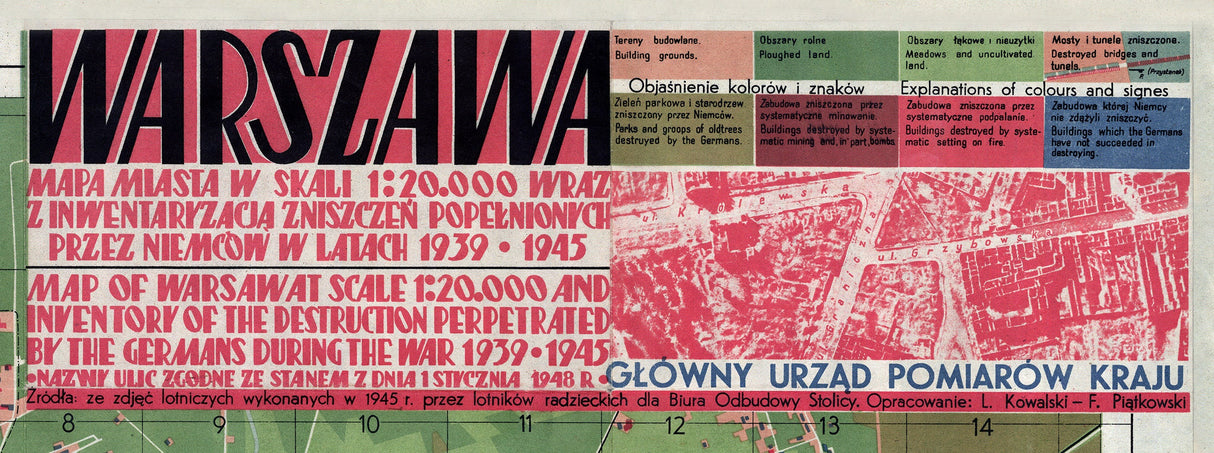 1949 Map of Warsaw Poland