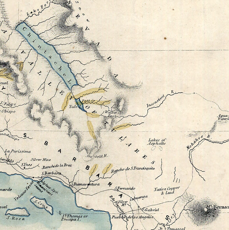 1849 Map of the Gold Regions of California
