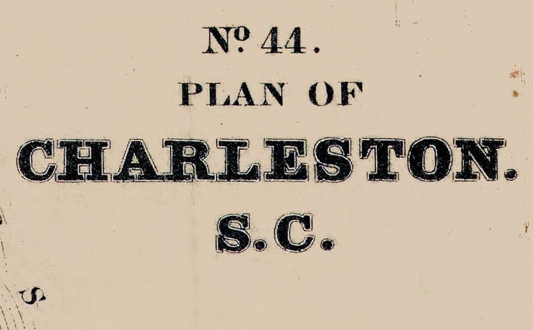 1849 Map of Charleston South Carolina