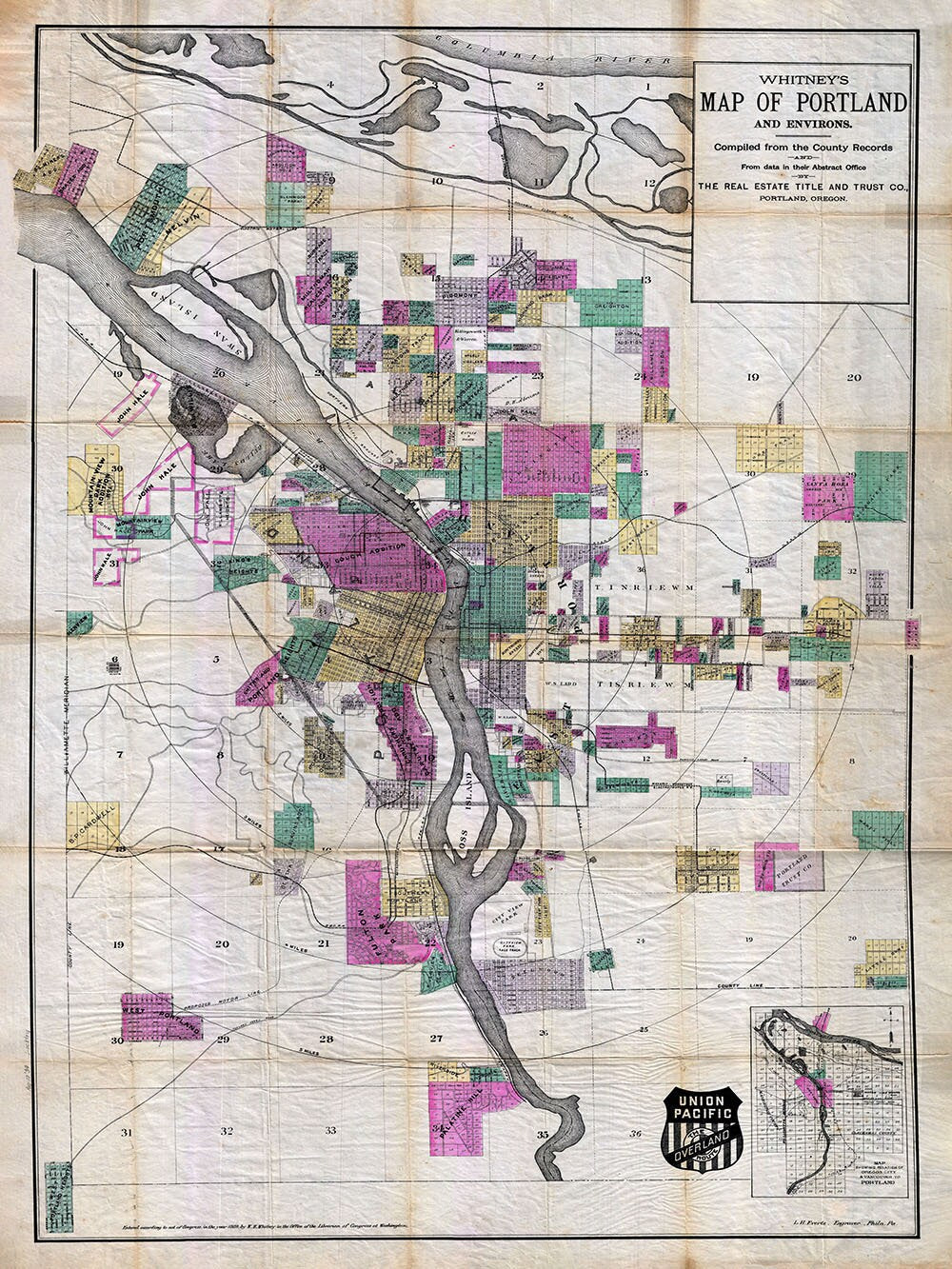 1889 Map of Portland Oregon