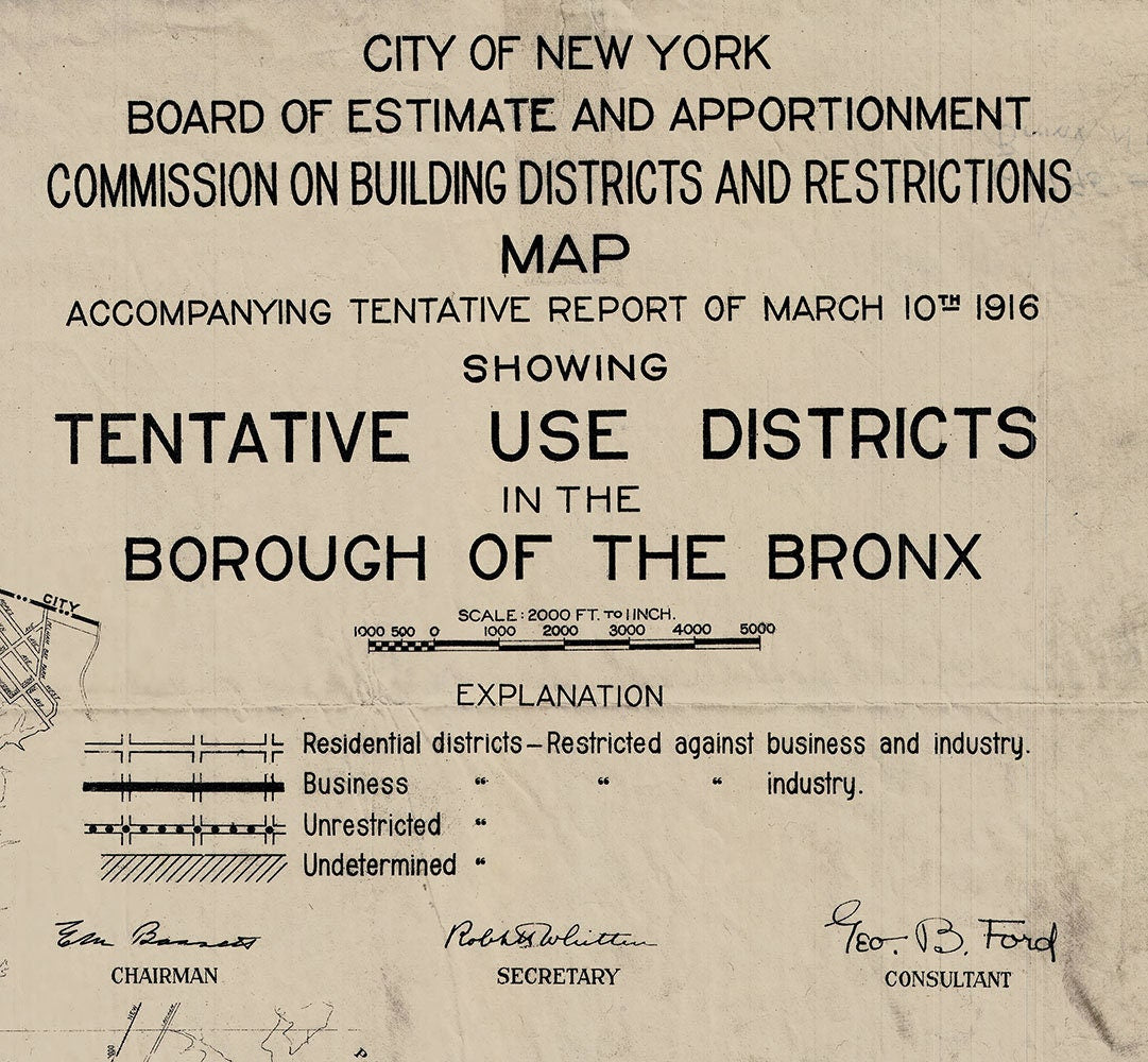 1916 Map of The Bronx New York