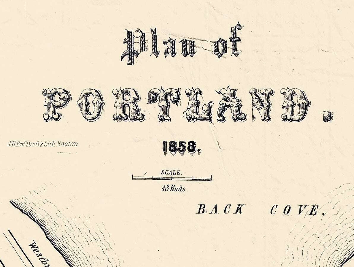 1858 Map of Portland Maine