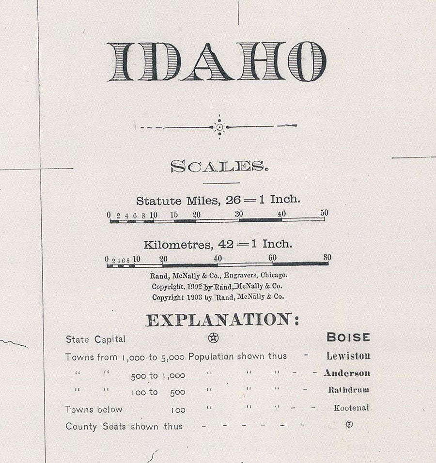 1903 Map of Idaho