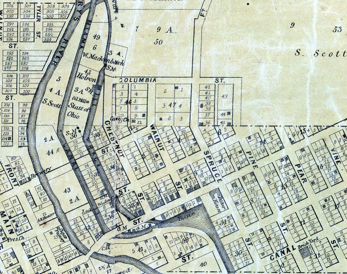 1860 Map of Saint Marys Auglaize County Ohio
