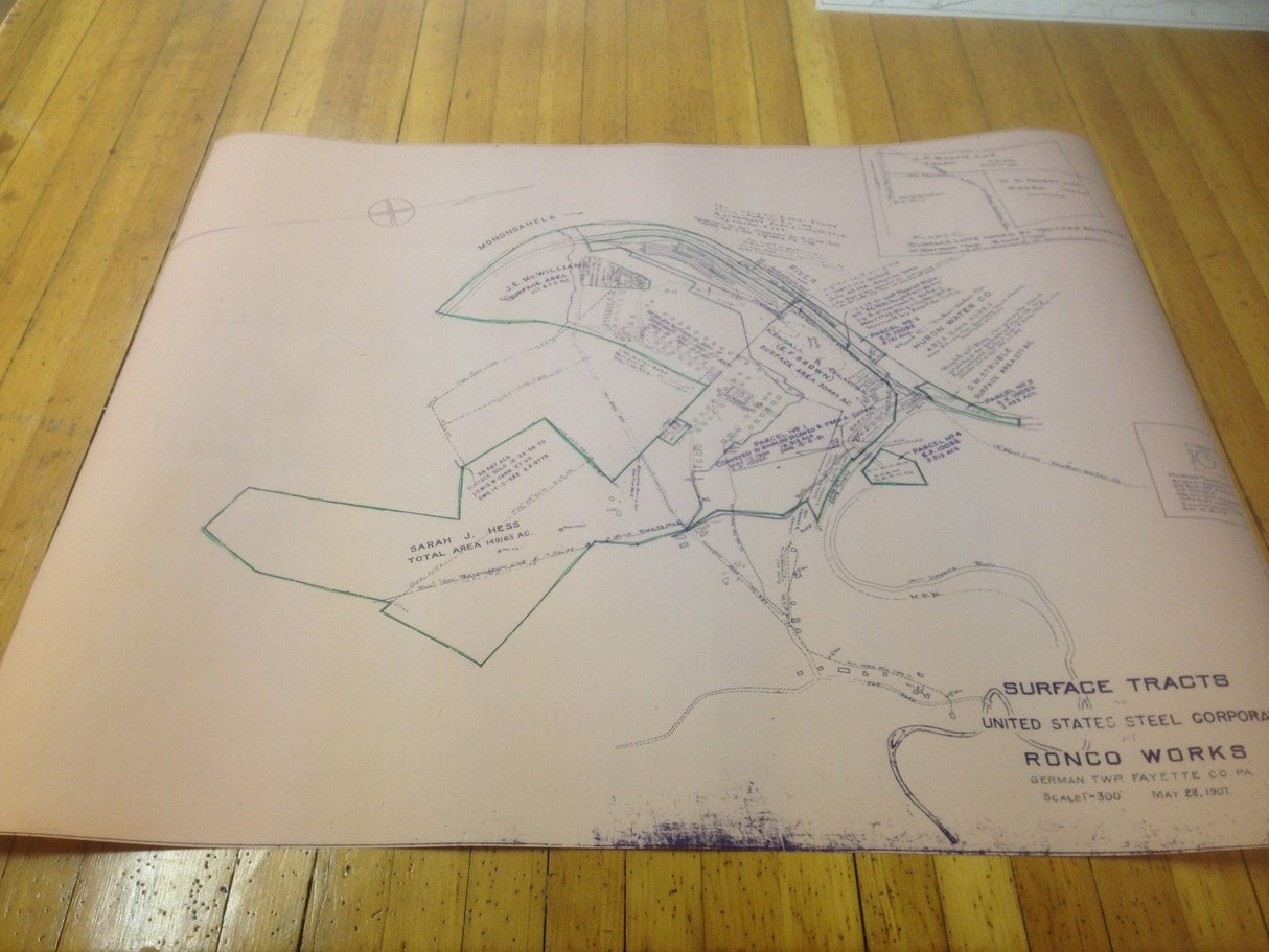 1907 Ronco Pa Town and Mine Map Fayette County Masontown