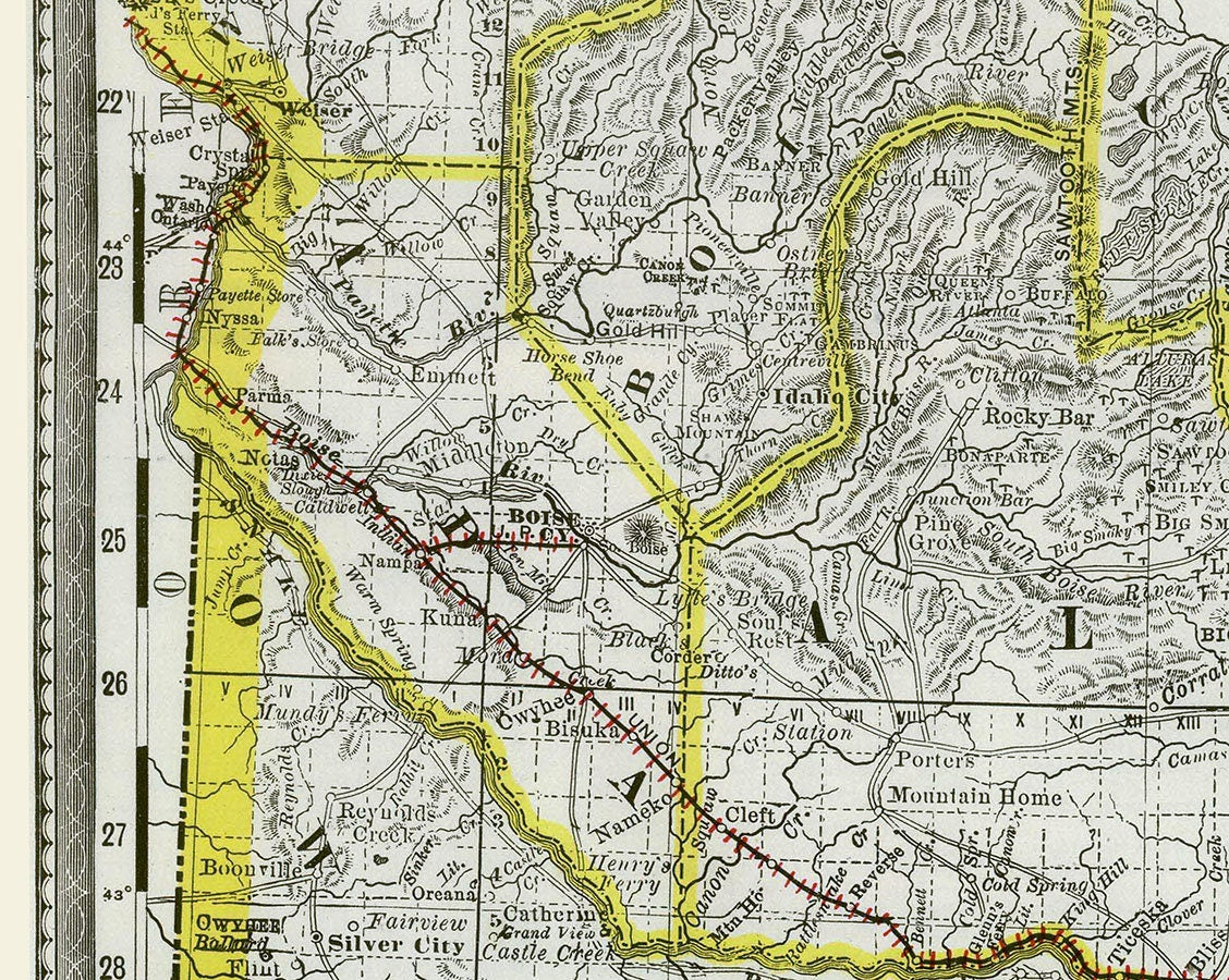 1889 Map of Idaho
