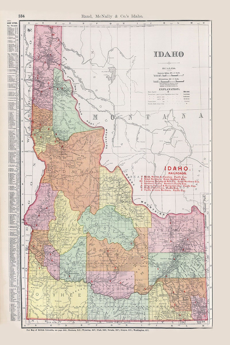1903 Map of Idaho