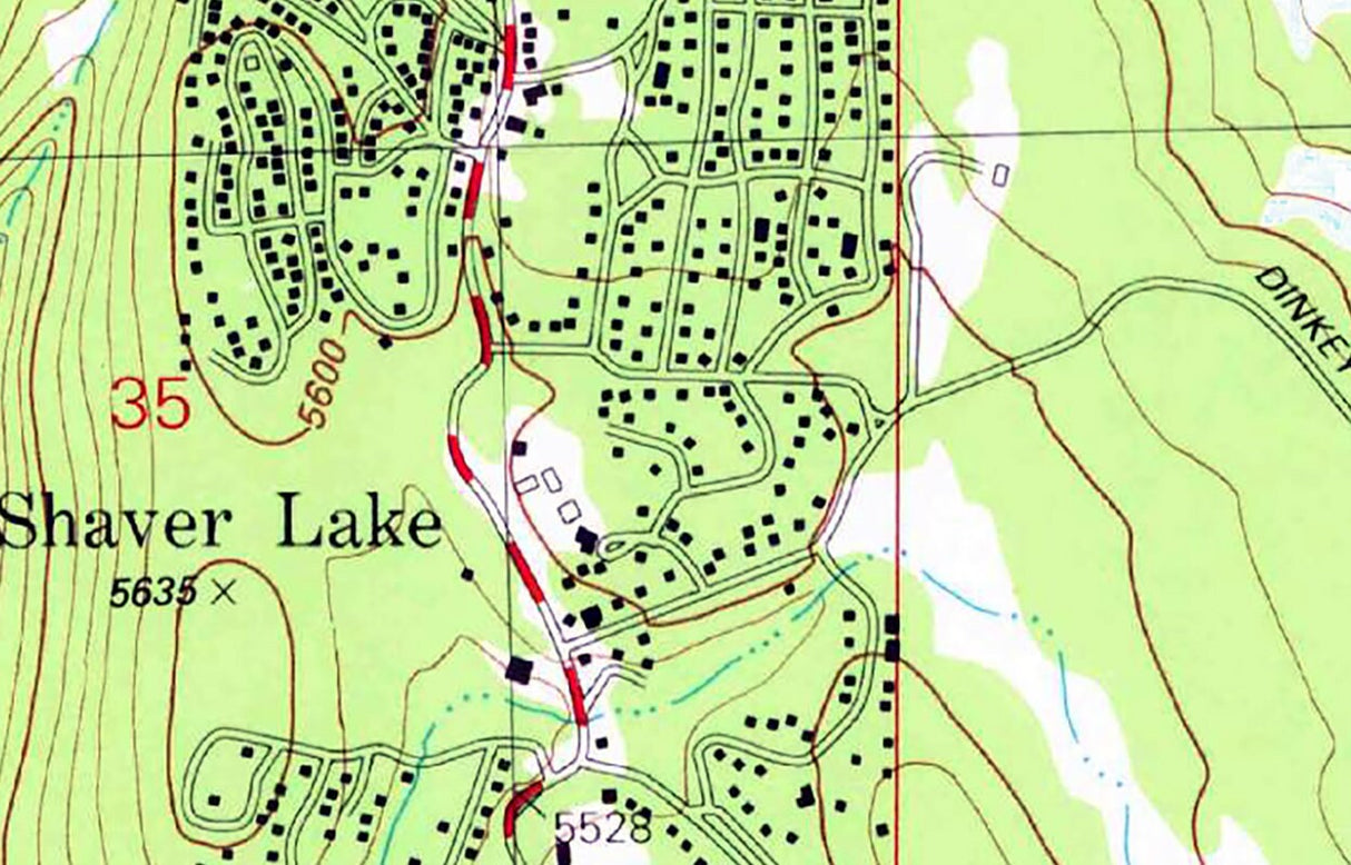 1982 Map of Shaver Lake California