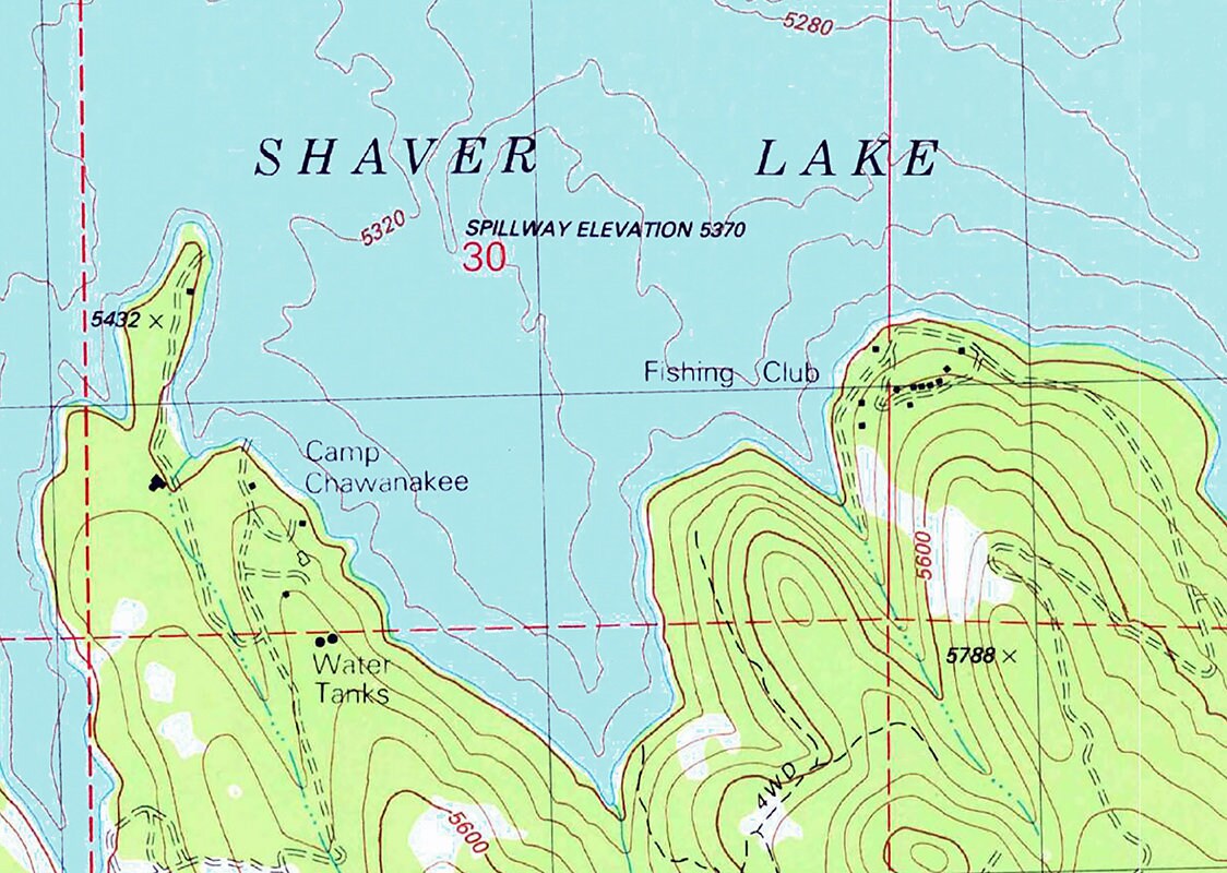 1982 Map of Shaver Lake California