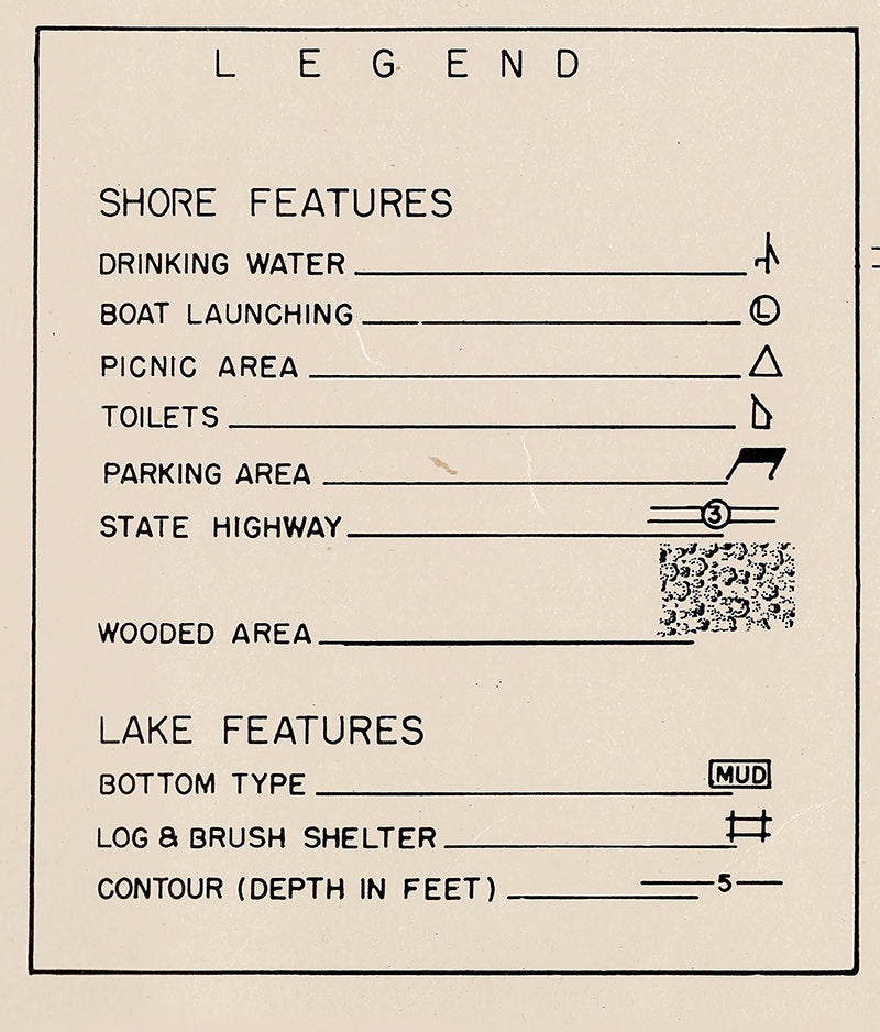1958 Map of Evergreen Lake Lucas County Ohio