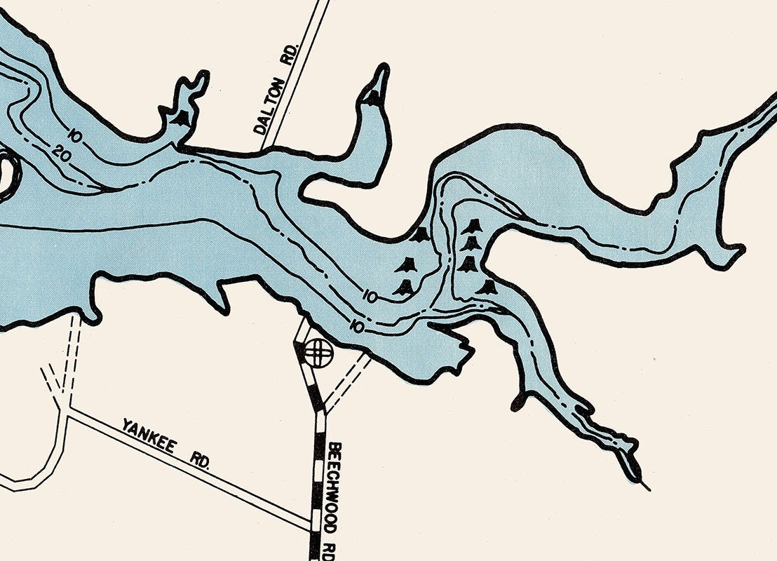 1960 Map of Cowan Lake Clinton County Ohio