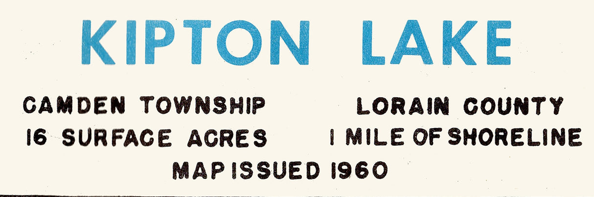 1960 Map of Kipton Lake Lorain County Ohio