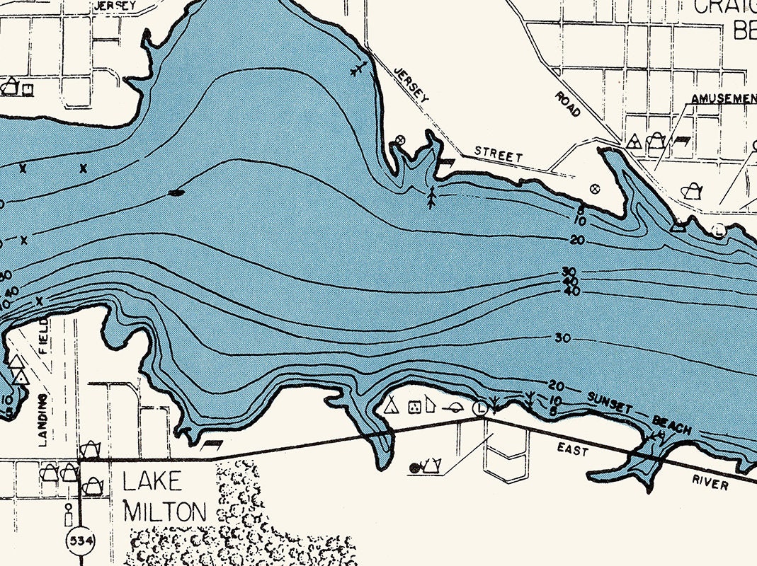 1960 Map of Lake Milton Mahoning County Ohio