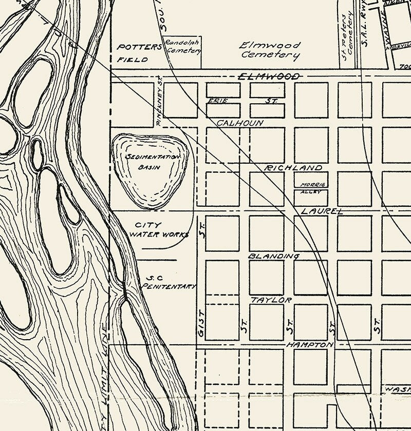 1941 Map of Columbia South Carolina