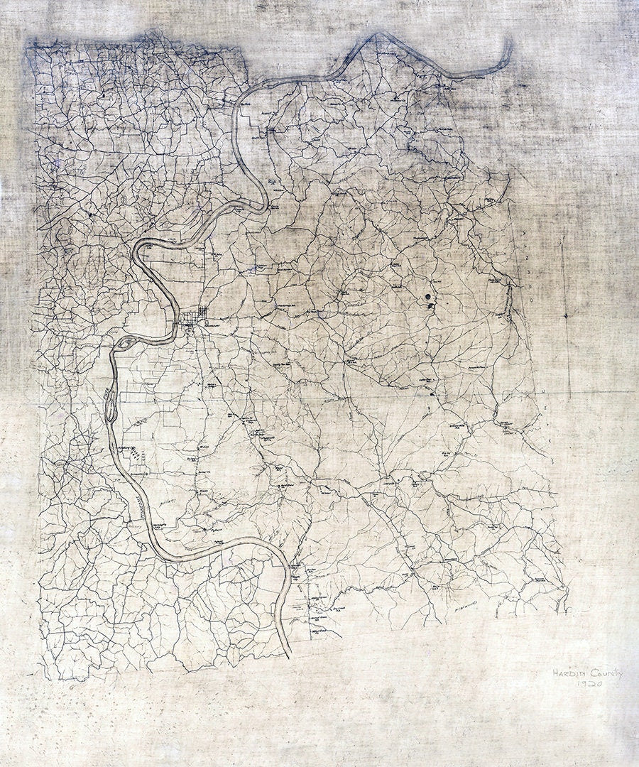 1920 Map of Hardin County Tennessee