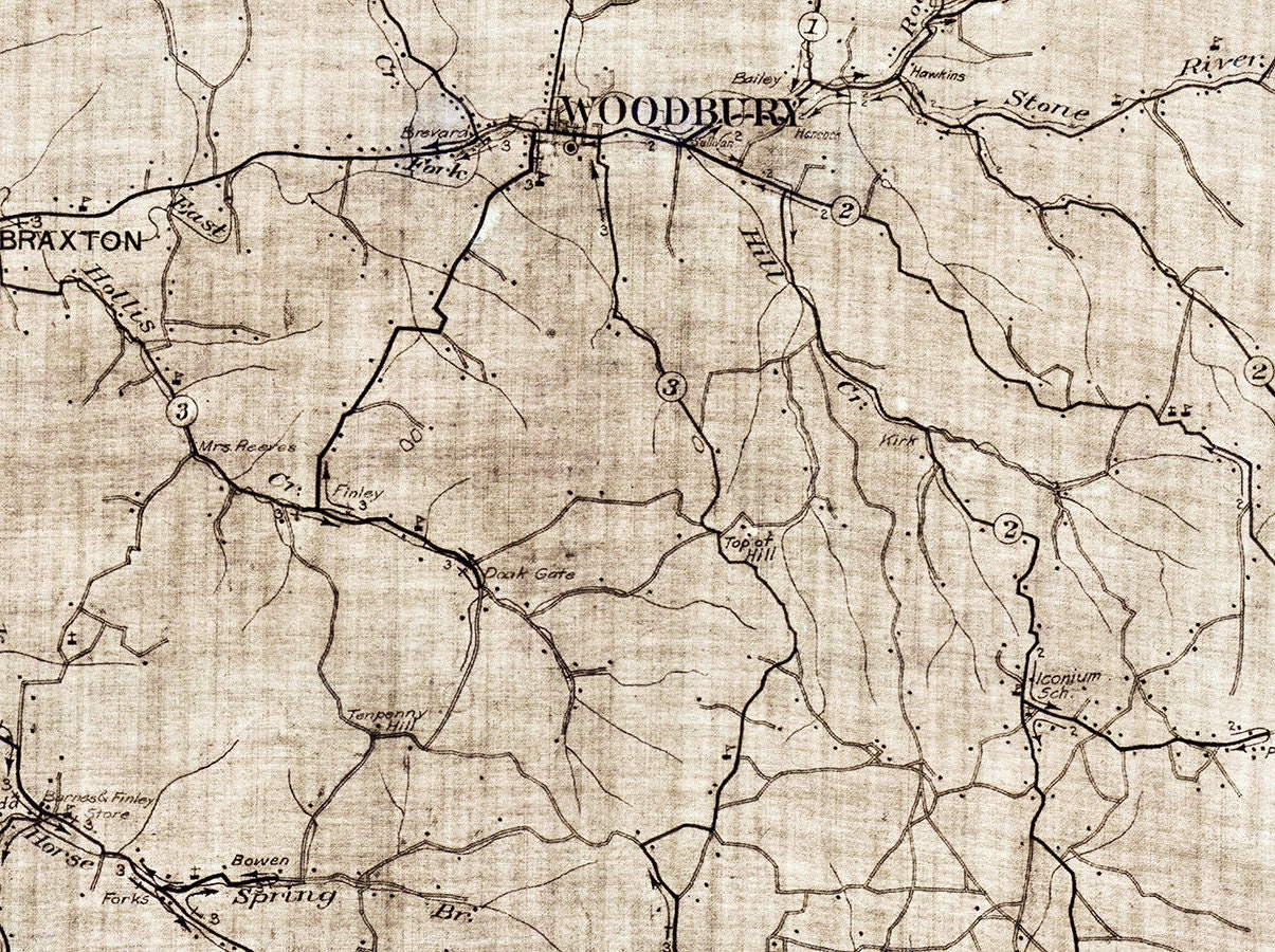 1922 Map of Cannon County Tennessee