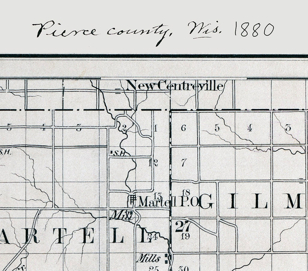 1880 Map of Pierce County Wisconsin
