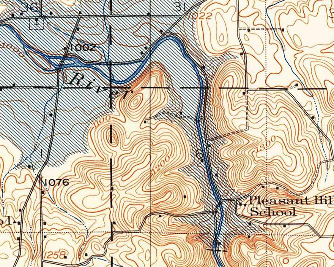 1912 Map of Knox Lake Ohio Butler Perrysville