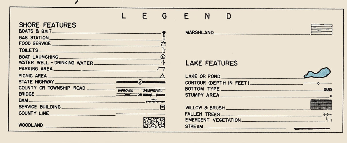 1960 Map of Clear Fork Reservoir Richland and Morrow County Ohio