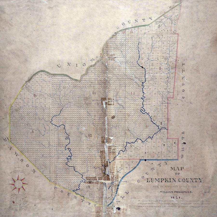 1871 Map of Lumpkin County Georgia