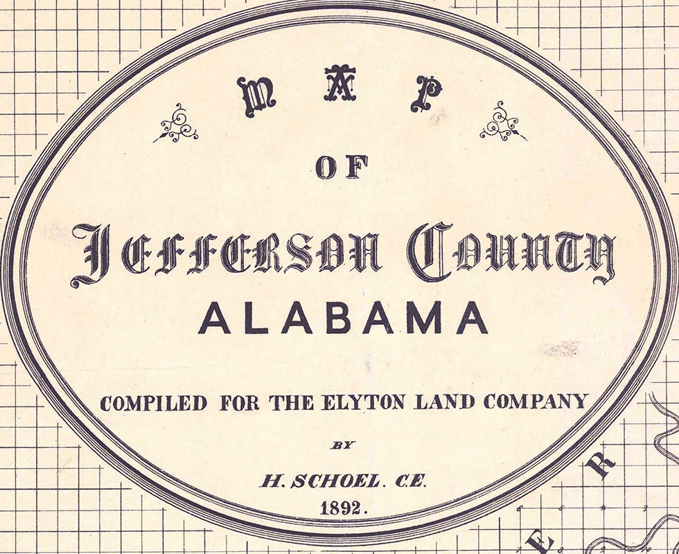 1892 Map of Jefferson County Alabama