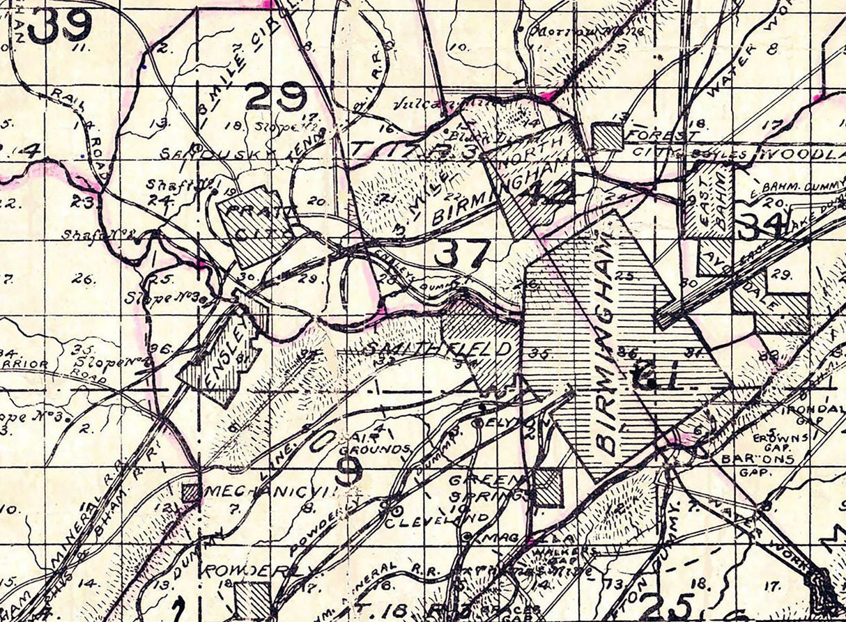 1897 Map of Jefferson County Alabama
