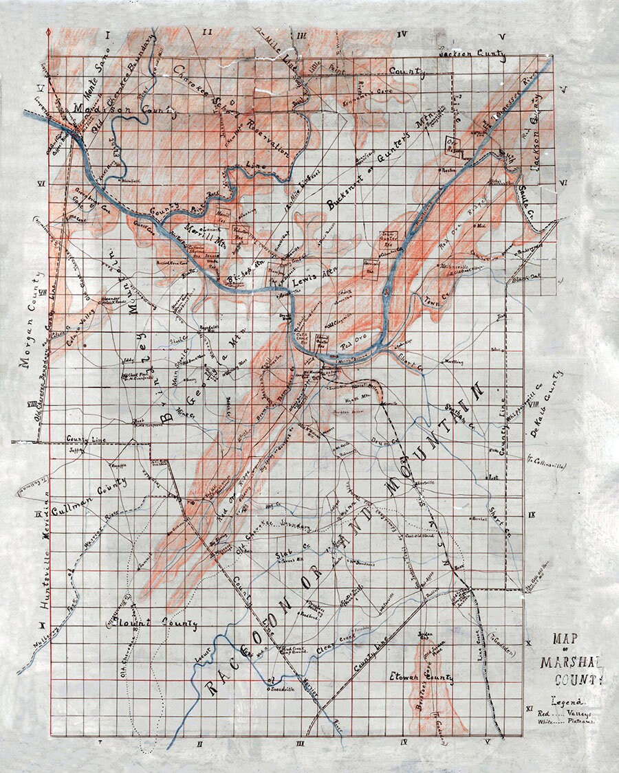 1900 Map of Marshall County Alabama