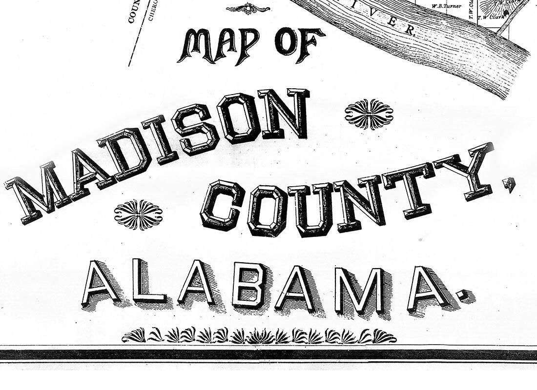 1909 Map of Madison County Alabama