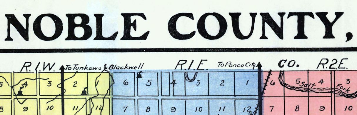 1915 Map of Noble County Oklahoma