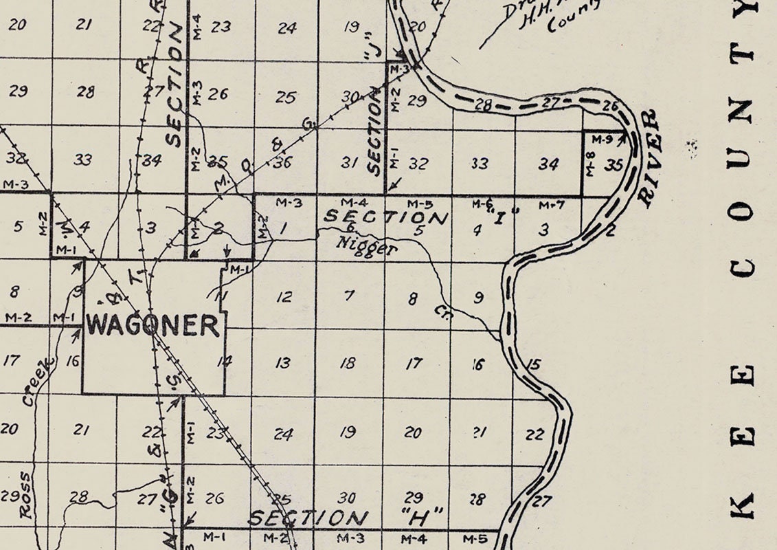 1915 Map of Wagoner County Oklahoma
