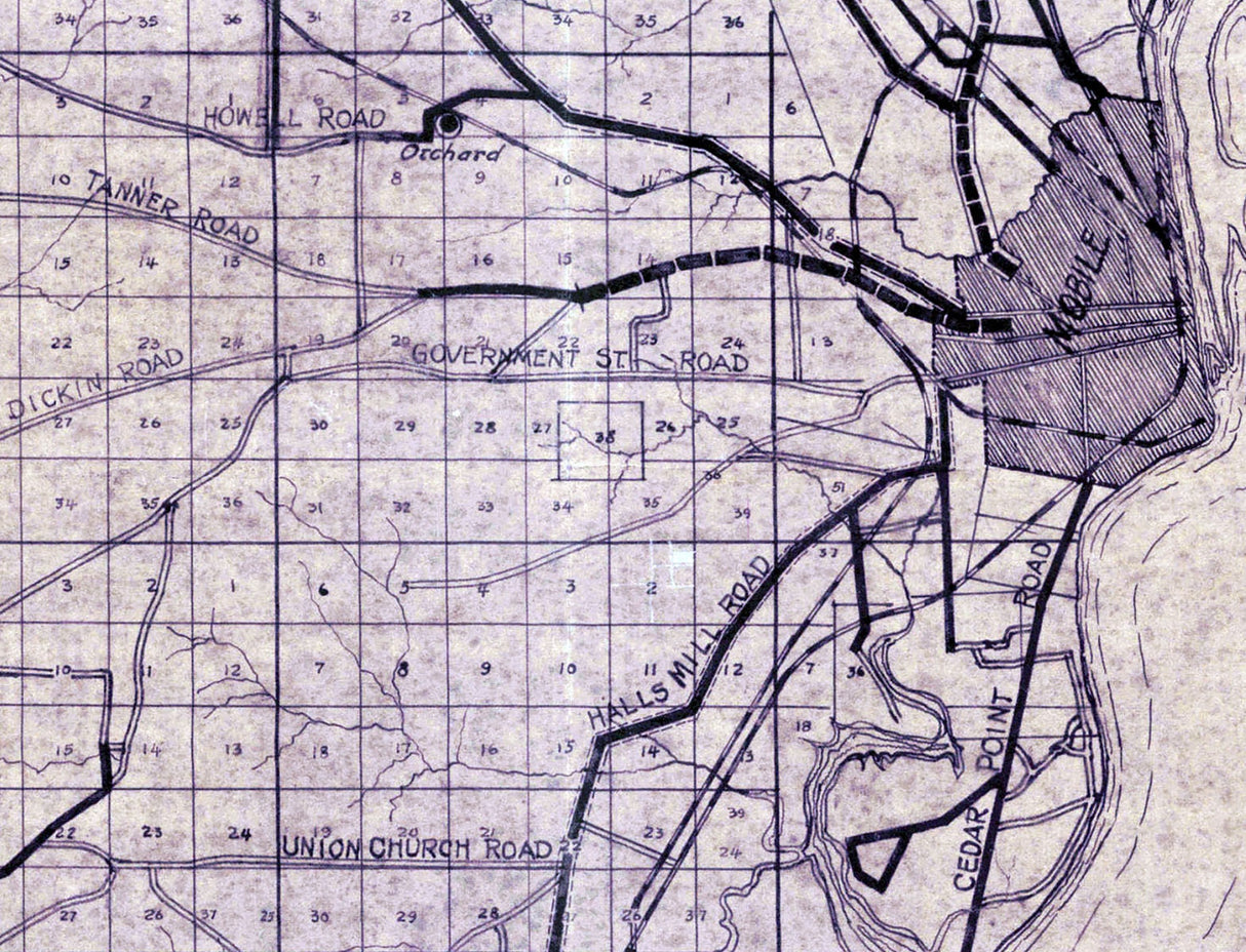 1916 Map of Mobile County Alabama