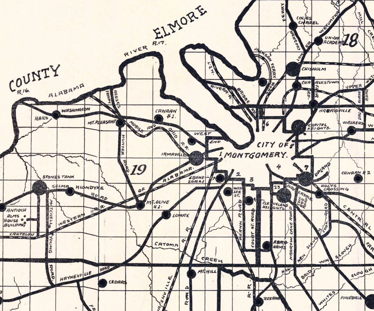 1918 Map of Montgomery County Alabama