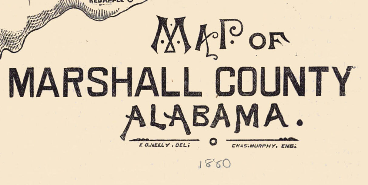 1880 Map of Marshall County Alabama