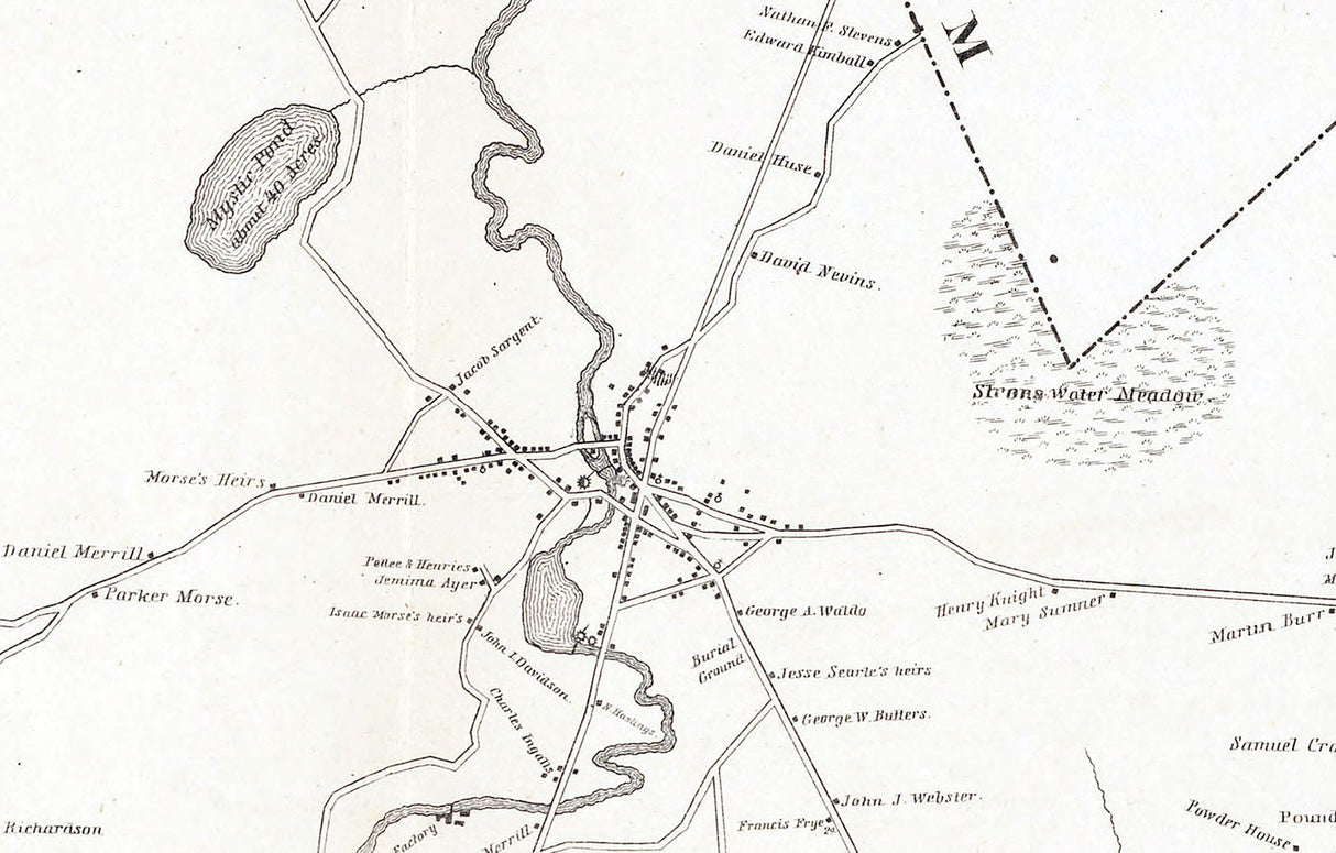 1846 Map of Methuen Massachusetts