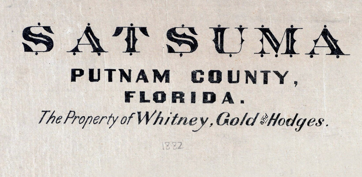 1882 Map of Satsuma Putnam County Florida Saint Johns River