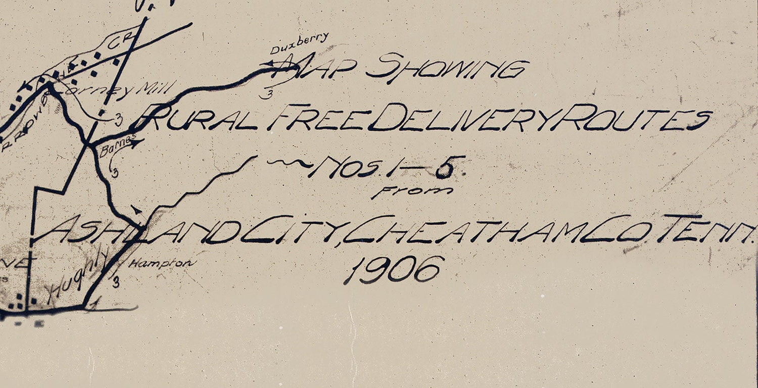 1906 Map of Ashland City Cheatham County Tennessee