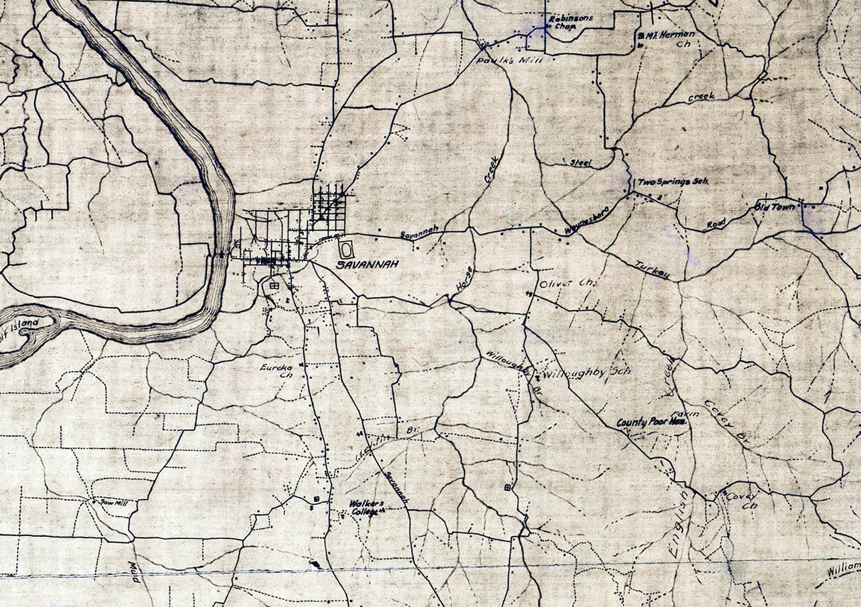 1920 Map of Hardin County Tennessee