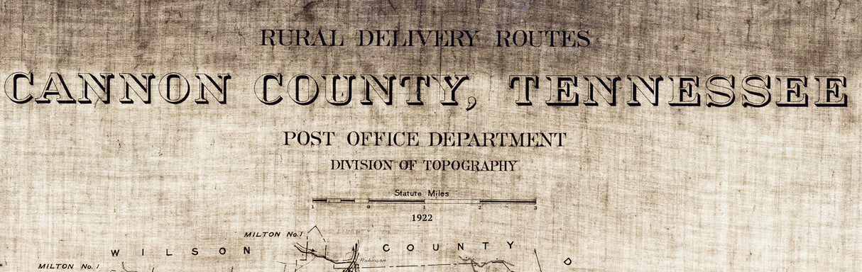 1922 Map of Cannon County Tennessee