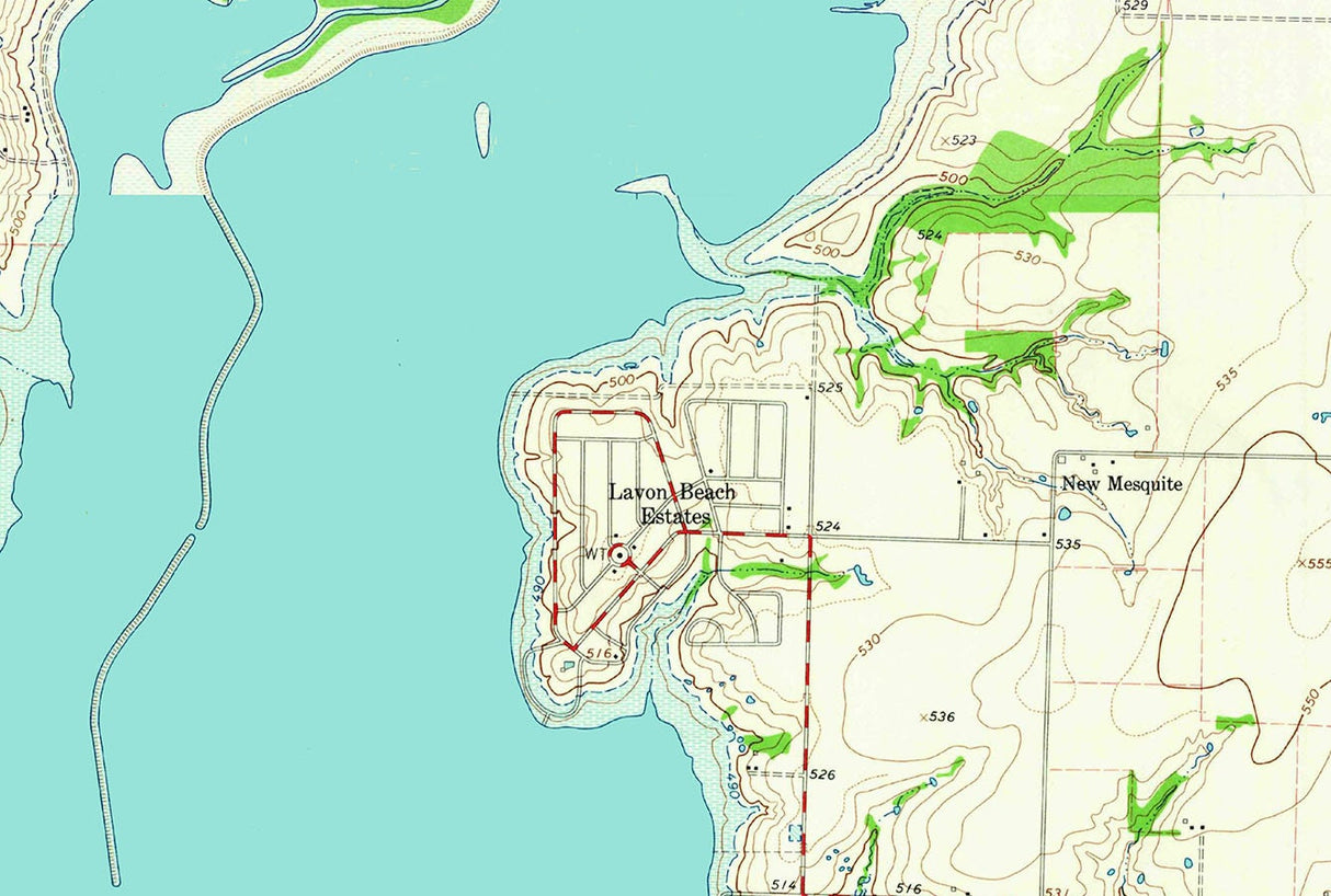 1963 Map of Lavon Lake Texas