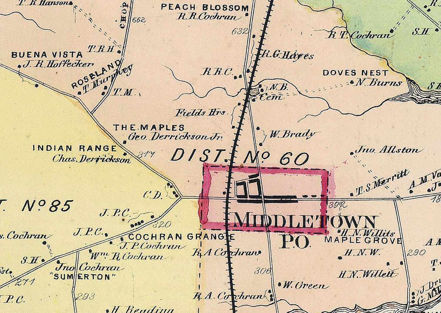 1868 Map of Saint Georges New Castle County Delaware