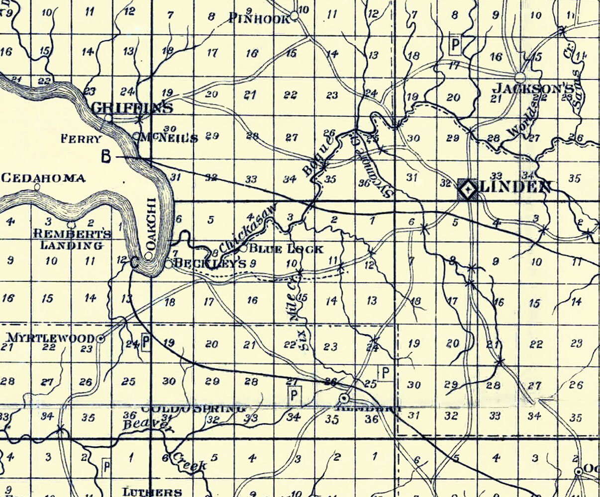 1895 Map of Marengo County Alabama