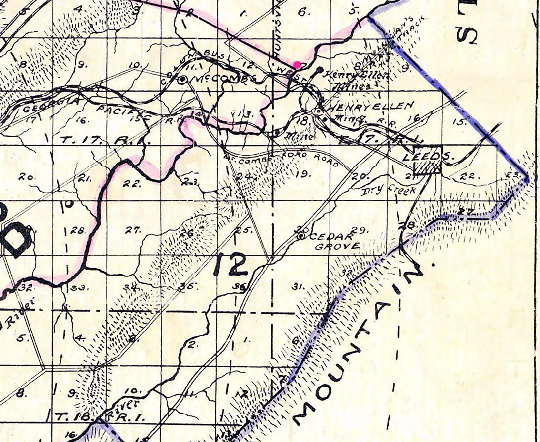 1897 Map of Jefferson County Alabama